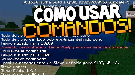 MCPE 0 16 0 COMO USAR COMANDOS NO MINECRAFT PE 0 16 0 YouTube