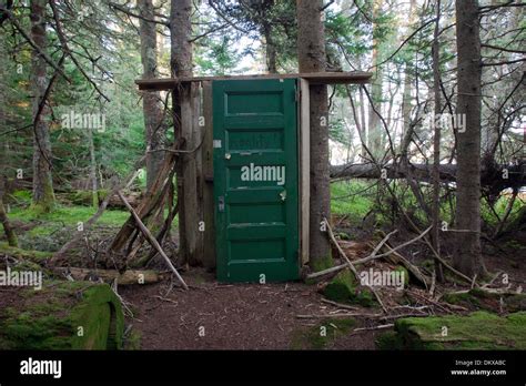 Green Door in the Forest, Buckle Island, Maine Stock Photo - Alamy