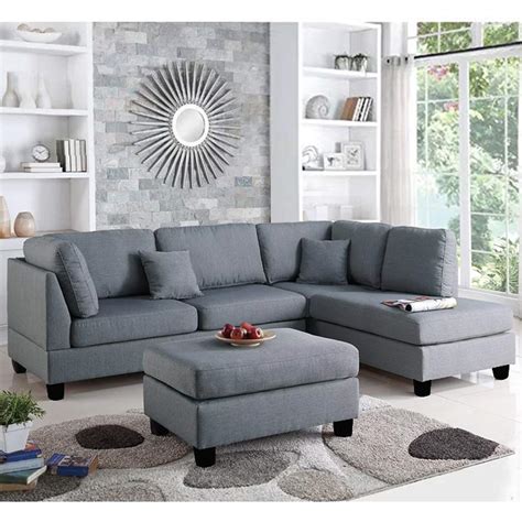 Buy Furny Brenna L Shape Sofa Set RHS 6 Seater L Shape Sofa Set In