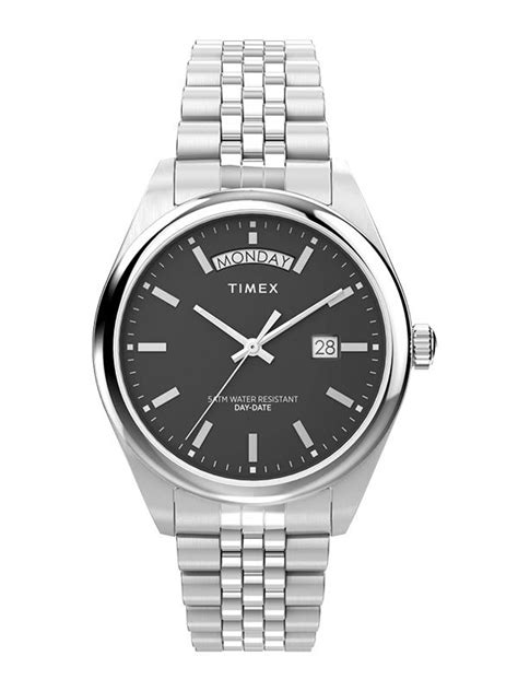 Timex Legacy Day And Date Mm Stainless Steel Bracelet Watch Tw V