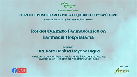 Rol del Químico Farmacéutico en Farmacia Hospitalaria YouTube