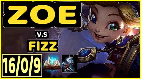 MILICA ZOE Vs FIZZ 16 0 9 KDA MID GAMEPLAY EUW Ranked DIAMOND