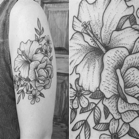 Flower Arm Tattoo Hibiscus Illustration By Carrie Metz Caporusso