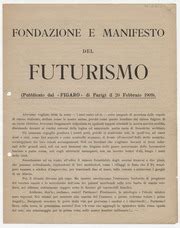 F T Marinetti Fondazione E Manifesto Del Futurismo 1909 Marinetti