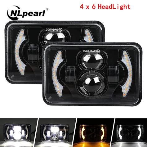 Nlpearl X Car Led Headlights Hi Lo Beam With White Amber Drl For