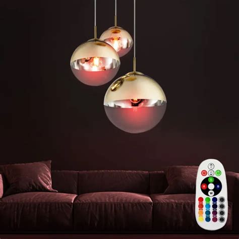 Rgb Led Pendule Plafonniers Bille Télécommande Clients Chambre Lampe Intensité Eur 207 80