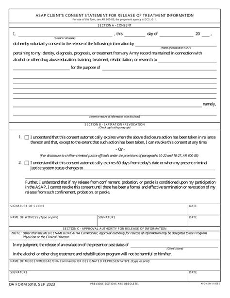 Da Form 5018 Fill Out Sign Online And Download Fillable Pdf Templateroller