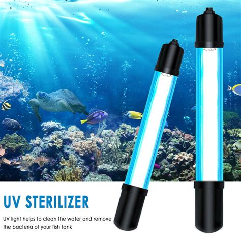 Aquarium Uv Sterilizer Light Submersible Water Filter Clean Lamp Water