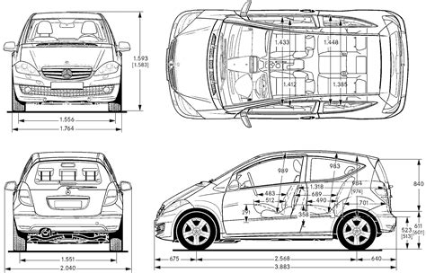 Mercedes Benz A Class Blueprint Download Free Blueprint For 3d Modeling