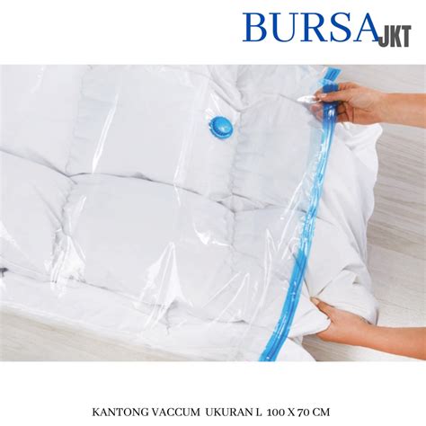 Jual VACUM PLASTIK KOMPRESI VACUUM PLASTIC BAG TRAVEL BAJU BEDCOVER L