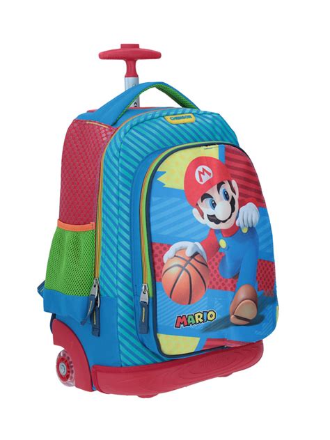 Mochila Colorida Con Ruedas De Mario Bros Le Bolsh Tienda En L Nea