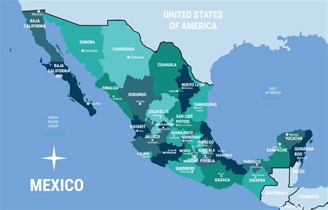 Mexico Country Map 20838928 Vector Art At Vecteezy