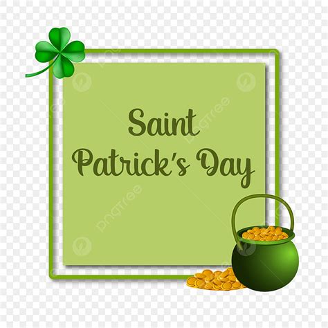 Saint Patrick Day Vector Hd Images Saint Patrick Day Frame With Leaf And Coin Frame Green