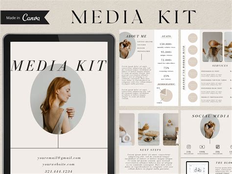 This Modern And Unique Media Kit Canva Template Is The Perfect Design For A Blogger Social