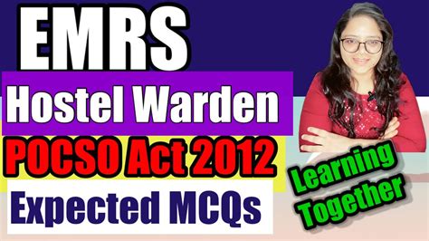 Pocso Act Mcqs Hostel Warden Emrs Emrs