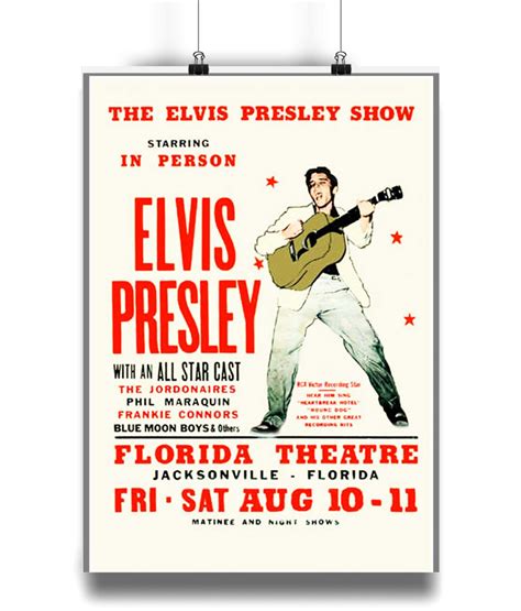 Advertising Poster Elvis Presley Elvis Concert Poster Florida Theatre