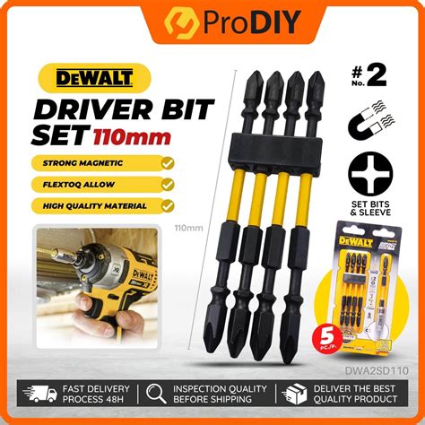 DEWALT DWA2SD110 Driver Bits Set 110mm PH2 Magnetic Screw Lock