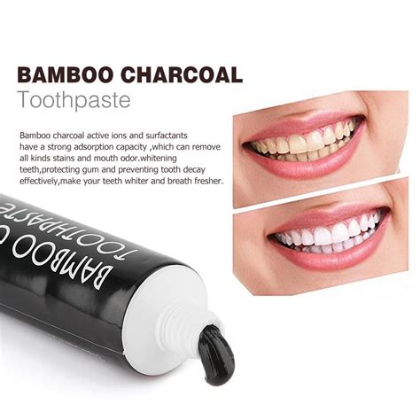 Bamboo Charcoal Toothpaste Teeth Whitening Milky Spoon