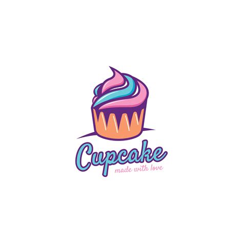 Cupcake Vector Logo Template Logo For Cake Shop Sticker Label Etc