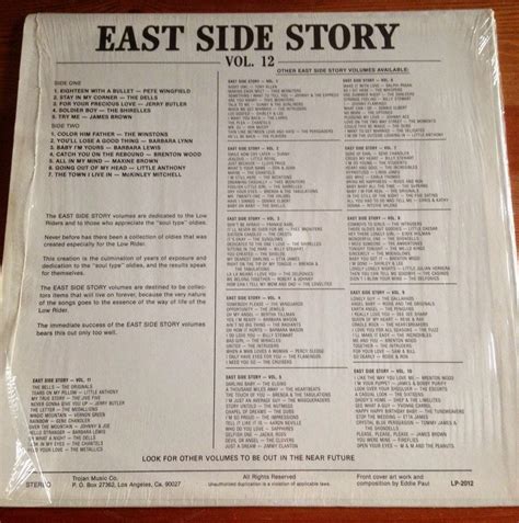 Nostalgia On Wheels East Side Story Vol 7 12 Og Low Rider Oldies