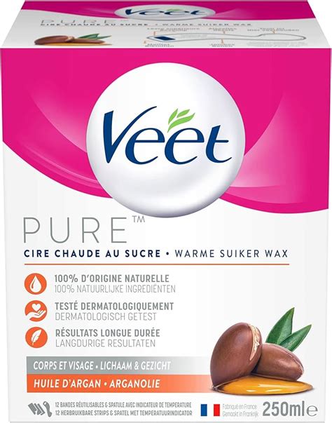 Veet Pure Cire Chaude Au Sucre Et L Huile D Argan Epilation Sans