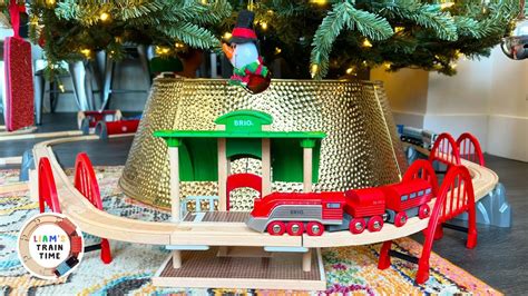 Wooden Train Layout Around The Christmas Tree BRIO Deluxe Railway Set