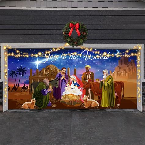 Amazon VitalCozy 3 Pcs Led Christmas Nativity Garage Door Banner