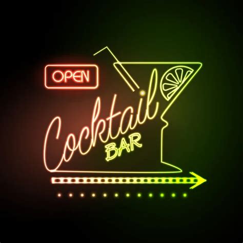 Neon Sign Lounge Bar Stock Vector Annbozshko 57591803