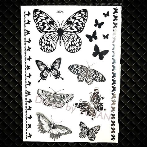 1PC Black Chains Waist Temporary Tattoos Stickers Fake For Women Henna