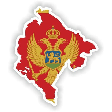 Montenegro Map Flag Silhouette Sticker For Laptop Book Fridg Inspire