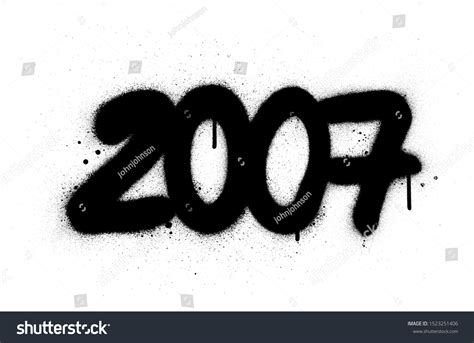 Graffiti Number 2007 Sprayed Black Over Stock Vector (Royalty Free ...