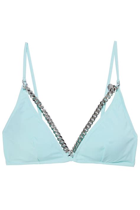 Buy Stella McCartney Chain Trimmed Triangle Bikini Top Mint At 80