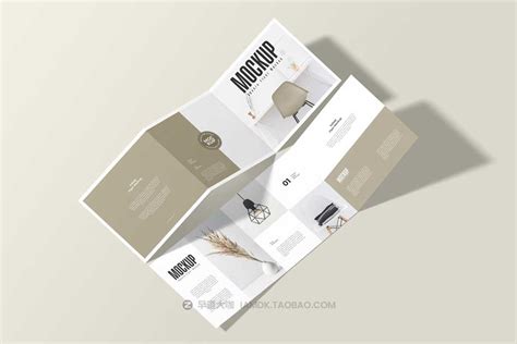 6款时尚方形三折页小册子设计展示效果图PSD样机模板素材 Square Trifold Flyer Mockup