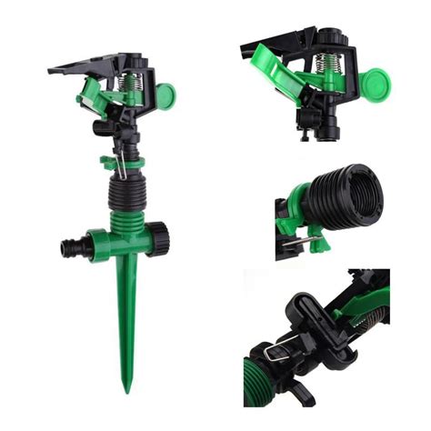 New Garden Metal Sprinkler Spike Lawn Grass 360 Degree Adjustable