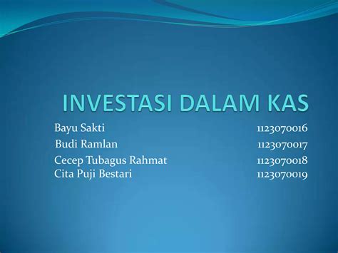 Manajemen Keuangan Investasi Dalam Kas Ppt