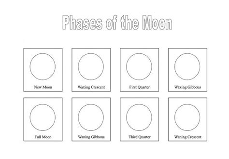 13 Moon Phase Blank Worksheet / worksheeto.com