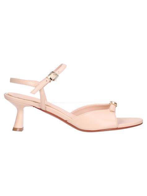 Sandalo Con Tacco Basso Albano Da Donna Nude Liviana Calzature