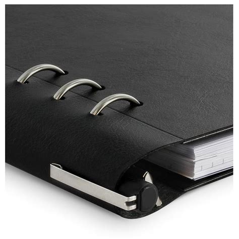 Agenda A5 Nedatata Cu Rezerve Si Inele Filofax Clipbook Negru Emagro