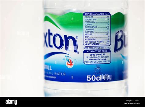 Still mineral water in a bottle, with contents label detail Stock Photo: 35171249 - Alamy