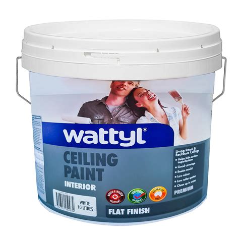 Paint White 10ltr Wattyl® Premium Flat Matt Ceiling White Interior 10l