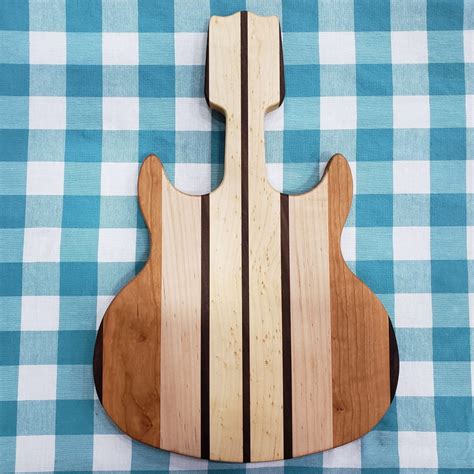 Multi-wood Guitar Serving/Cutting Board - Woodworking Maniak