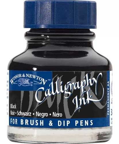 Tinta Para Caligrafia Desenho Winsor Newton Preta 30ml