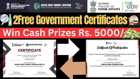 Win Cash Prizes Quiz On New Criminal Laws With Certificate Nasha Mukt