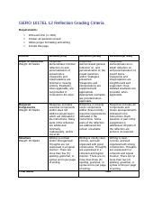 Reflection Grading Criteria For Gero El Depth Components