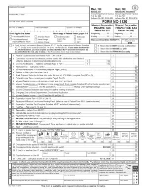 MO 1120 Missouri Corporation Income Tax Return Find Laws Fill And