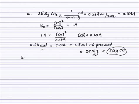 SOLVED The Equilibrium Constant Kc For C S C O2 G 2 CO G Is 1 9 At