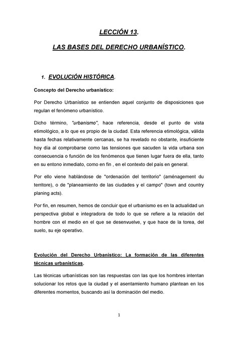 Lección 13 D Urbanístico I Dcho Administrativo II Derecho Procesal