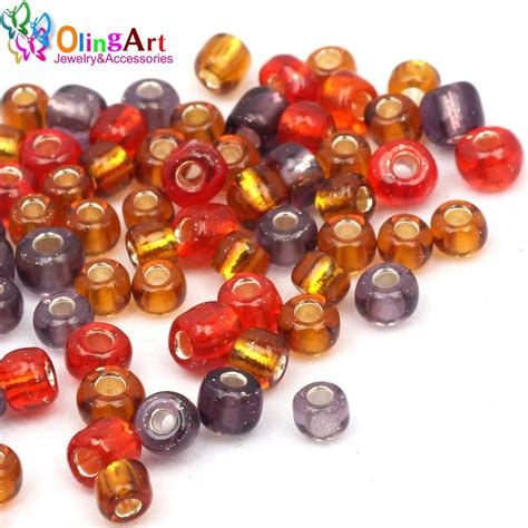 Olingart Pcs Mm Round Mixed Multicolor Glass Imitation Pearls Beads