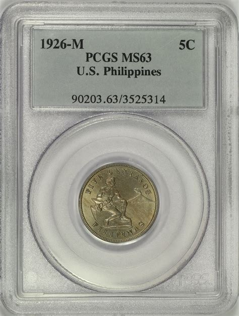 Michael Kittle Rare Coins 1926 M Us Philippines 5 Centavos Pcgs Ms63