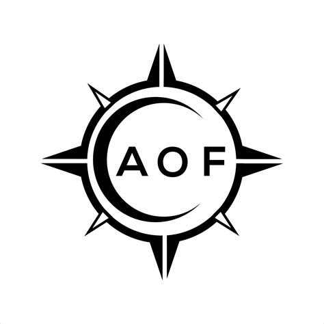 AOF abstract monogram shield logo design on white background. AOF ...